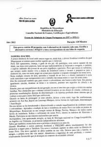 Exame de Português – IFP (2012)