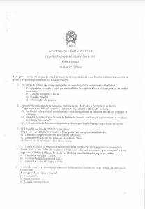 Exame de Admissão ACIPOL – História (2011)