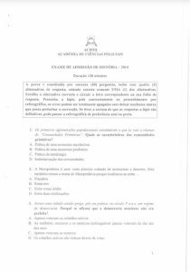 Exame de Admissão ACIPOL – História (2014)