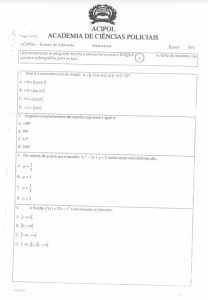 Exame de Admissão ACIPOL – Matemática (2013)