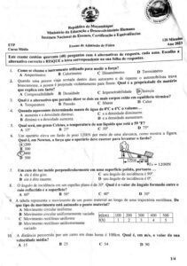 Exame de Admissão ETP – Física (2023)