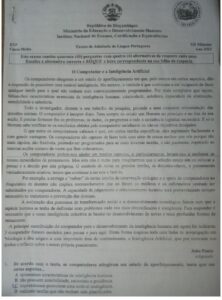 Exame de Admissão ETP – Português (2023)