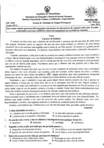 Exame de Admissão IFP – Português (2021)