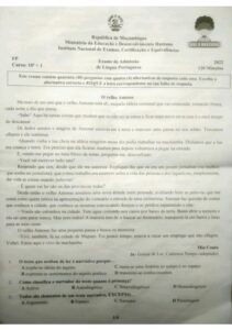 Exame de Admissão IFP – Português (2022)