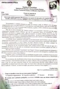 Exame de Admissão ETP – Português (2024)