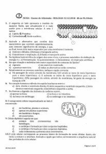 Exame de Admissão ISCISA – Biologia (2018)