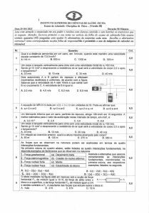 Exame de Admissão ISCISA – Física (2021)