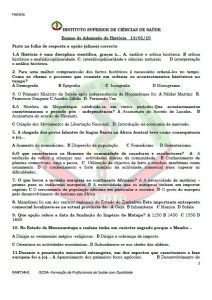 Exame de Admissão ISCISA – História (2015)