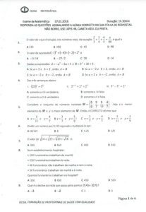 Exame de Admissão ISCISA – Matemática (2016)