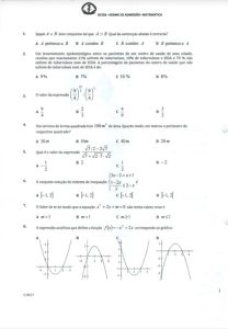 Exame de Admissão ISCISA – Matemática (2017)