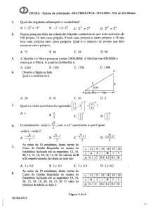 Exame de Admissão ISCISA – Matemática (2019)