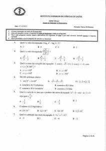 Exame de Admissão ISCISA – Matemática (2020)