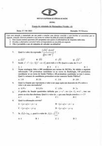 Exame de Admissão ISCISA – Matemática (2021)