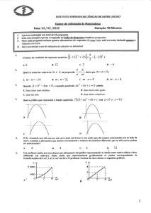 Exame de Admissão ISCISA – Matemática (2022)