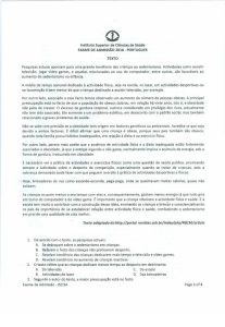 Exame de Admissão ISCISA – Português (2018) | Download PDF