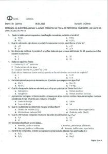 Exame de Admissão ISCISA – Química (2016) | Download PDF
