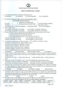 Exame de Admissão ISCISA – Química (2018) | Download PDF