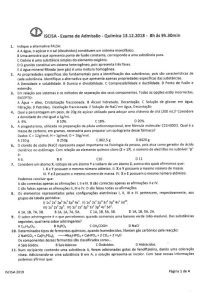 Exame de Admissão ISCISA – Química (2019) | Download PDF