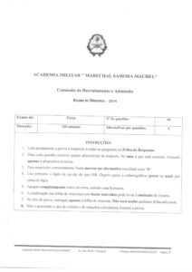Exame de Admissão AM – Fisica (2014)