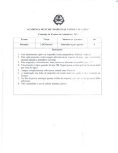 Exame de Admissão AM – Fisica (2021)