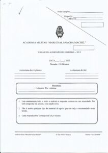 Exame de Admissão AM – Historia (2013)