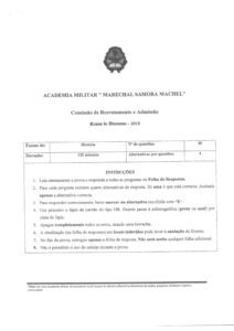 Exame de Admissão AM – Historia (2015)