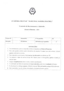 Exame de Admissão AM – Matematica (2014)
