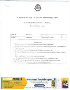 Exame de Admissão AM – Matematica (2019)