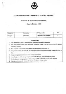 Exame de Admissão AM – Matemática (2020)