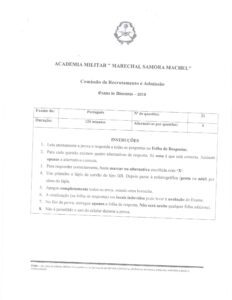 Exame de Admissão AM – Portugues (2016)