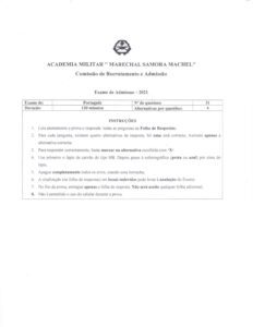 Exame de Admissão AM – Portugues (2021)