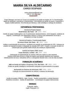 Modelo de Currículo ATS Simples em Word para Baixar Grátis