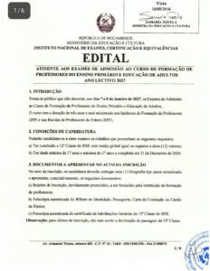 Edital da Instituto de Formação de Professores 2027