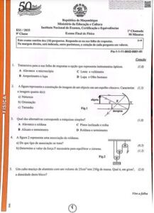 Exame de Física 9ª Classe (2025)