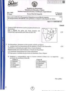 Exame de Geografia 9ª Classe (2025)