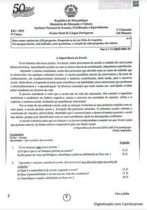 Exame de Português 9ª Classe (2025)