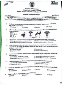 Exame de Admissão ETP – Biologia (2026)