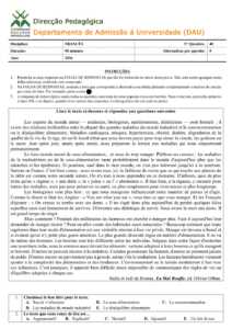 Exame de Admissão UEM – Francês (2026)