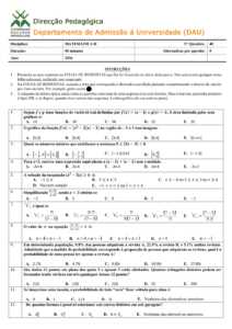 Exame de Admissão UEM – Matemática II (2026)