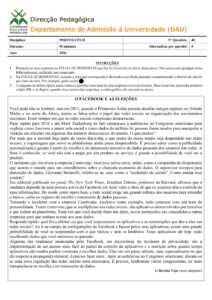 Exame de Admissão UEM – Português II (2026)
