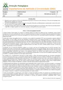 Exame de Admissão UEM – Português III (2026)