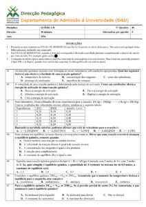 Exame de Admissão UEM – Química II (2026)