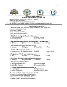 Exame de Admissão UP – Filosofia (2026)