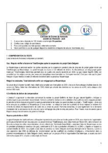 Exame de Admissão UP – Francês (2026)