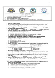 Exame de Admissão UP – Geografia (2026)