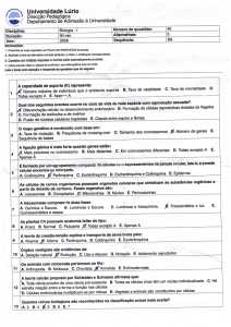 Exame de Admissão Unilurio – Biologia I (2026)