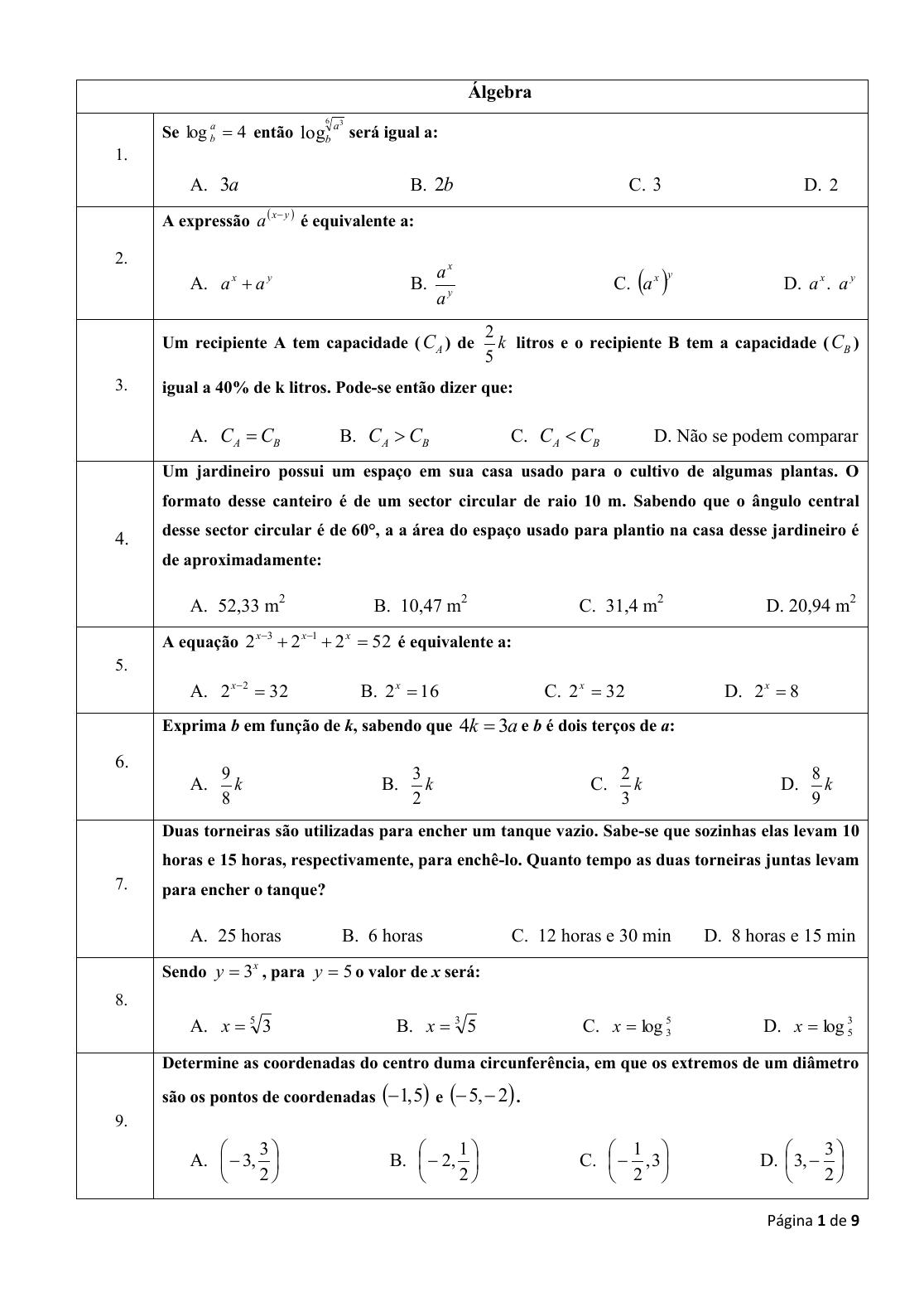 Capa do Exame de Admissão UJC-ISRI – Matemática – Época Normal (2020)