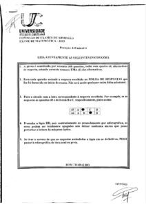 Capa do Exame de Admissão UJC-ISRI – Matemática – Época Normal (2023)