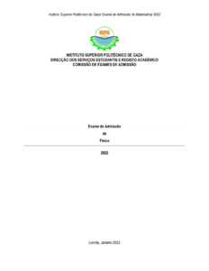 Exame de Admissão ISPG – Física (2022)