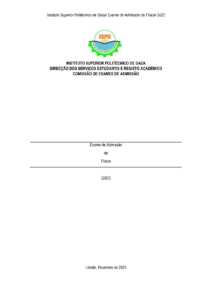 Exame de Admissão ISPG – Física (2023)